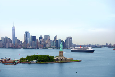 Queen Mary 2 on the High Seas leaving NYC